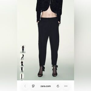 Zara Black Women's Cargo Jogger style ankle Pants